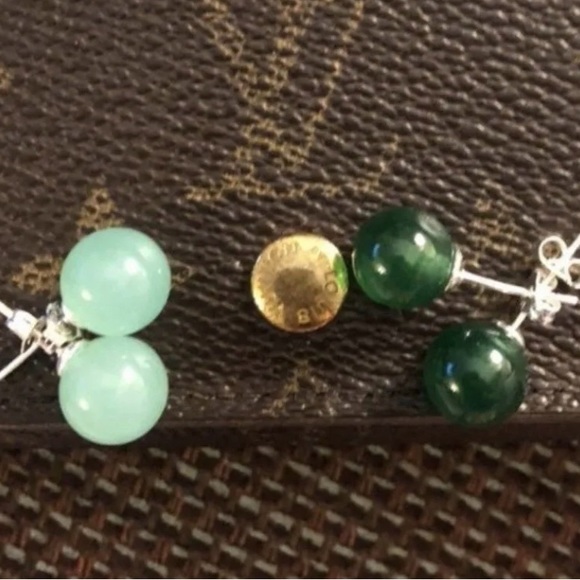 Jade silver earrings - Picture 4 of 10
